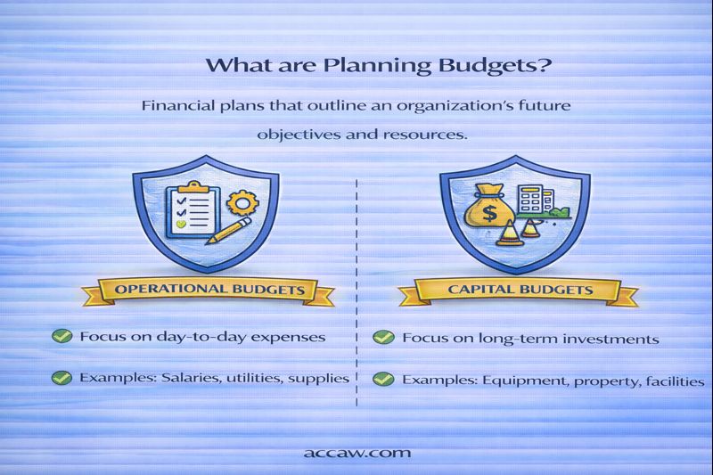 What are planning budgets? What are their types (operational, capital)?